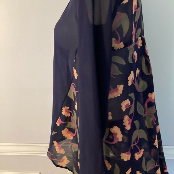 Anthropologie Maeve 2 Ira Sheer Floral Button Down Blouse Top - Picture 4 of 6